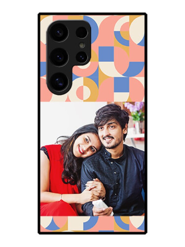 Custom Galaxy S24 Ultra 5G Custom Metal Phone Case - Semi - Circle Maze Pattern Design