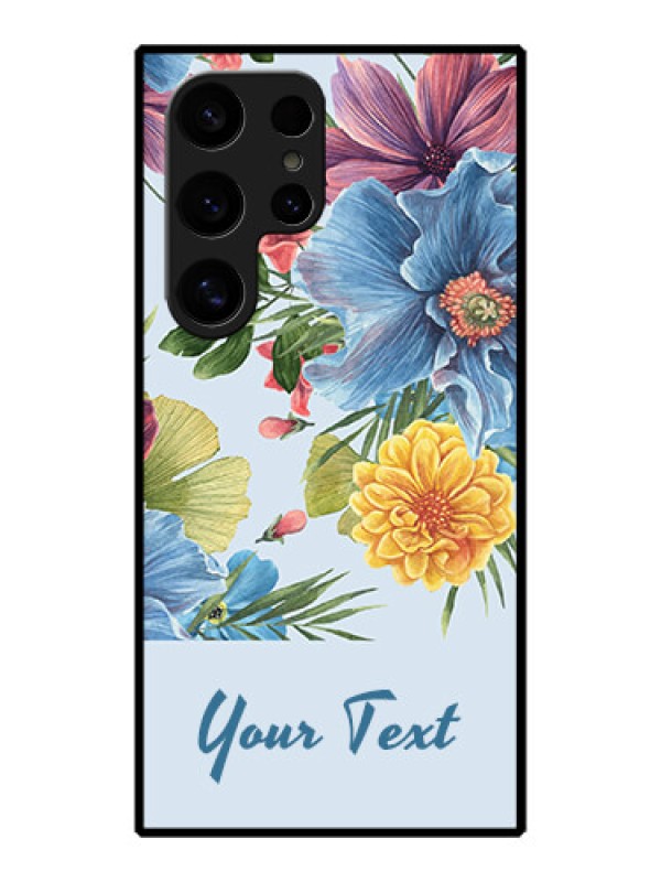Custom Galaxy S24 Ultra 5G Custom Metal Phone Case - Stunning Watercolored Flowers Painting Design