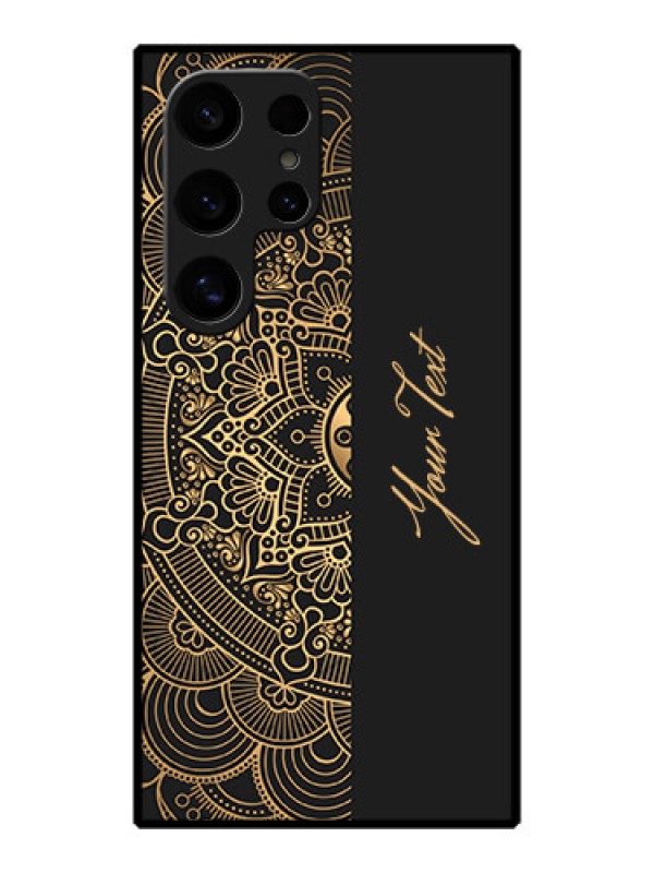 Custom Galaxy S24 Ultra 5G Custom Metal Phone Case - Mandala Art With Custom Text Design