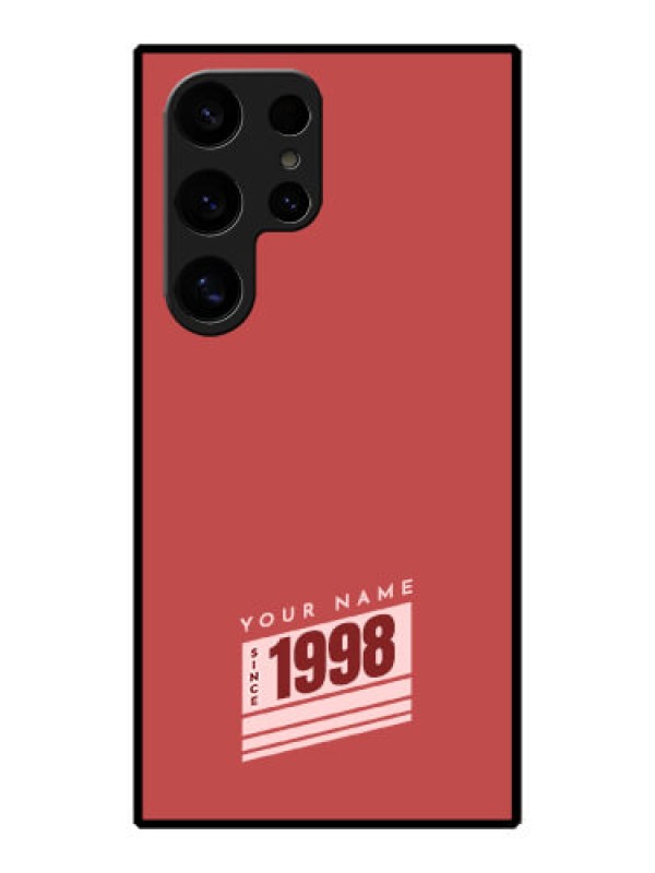 Custom Galaxy S24 Ultra 5G Custom Metal Phone Case - Red Custom Year Of Birth Design