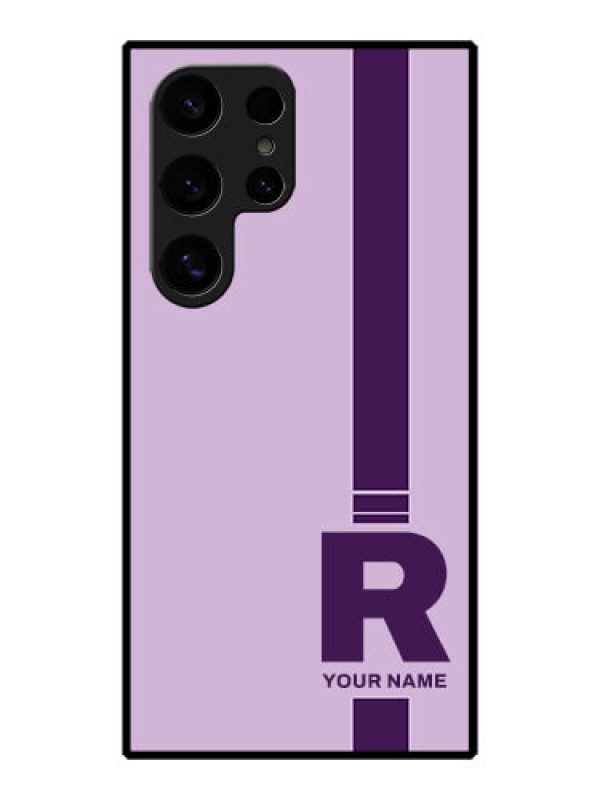 Custom Galaxy S24 Ultra 5G Custom Metal Phone Case - Simple Dual Tone Stripe With Name Design