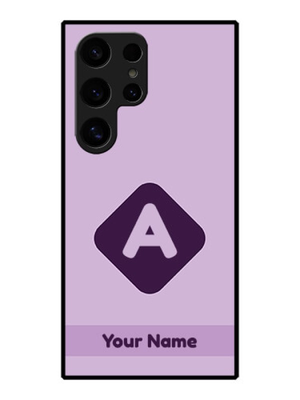 Custom Galaxy S24 Ultra 5G Custom Metal Phone Case - Custom Letter In Curved Badge Design