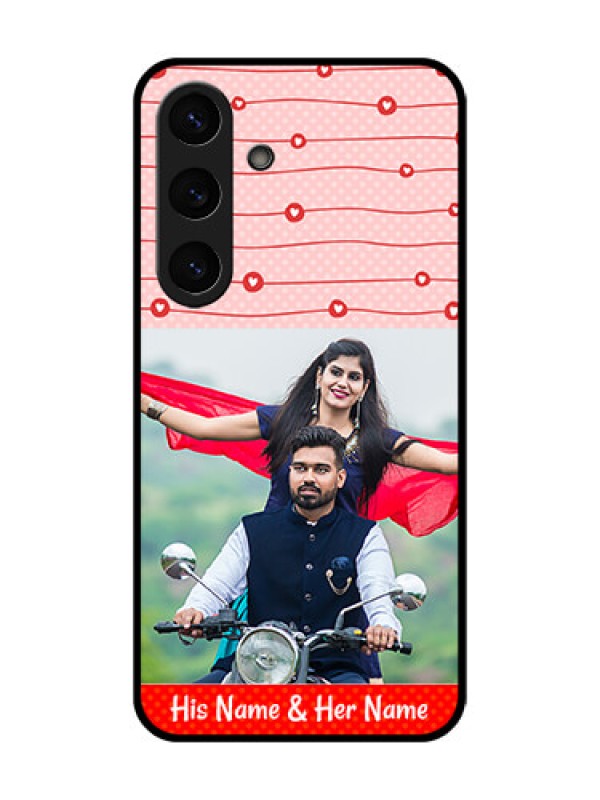 Custom Galaxy S25 5G Custom Metal Phone Case - Red Pattern Case Design