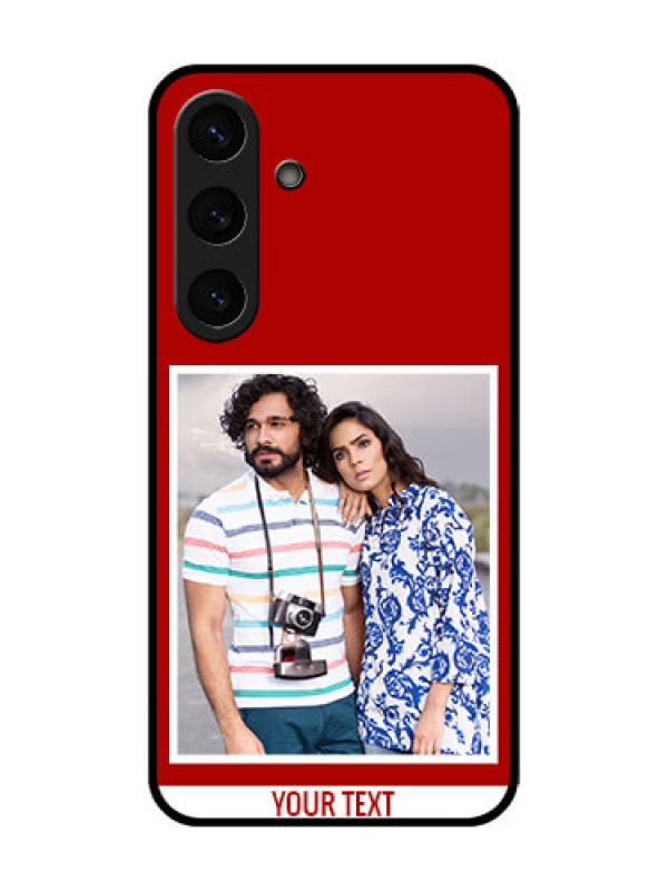 Custom Galaxy S25 5G Custom Metal Phone Case - Red Color Design