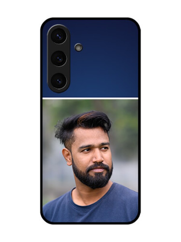 Custom Galaxy S25 5G Custom Metal Phone Case - Simple Royal Blue Design