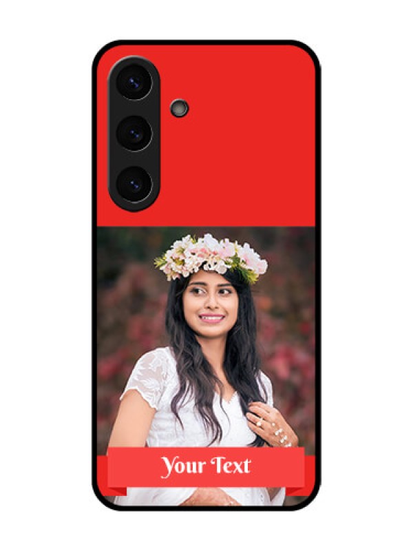 Custom Galaxy S25 5G Custom Metal Phone Case - Simple Red Color Design