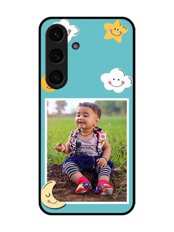 Custom Galaxy S25 5G Custom Metal Phone Case - Smiley Kids Stars Design