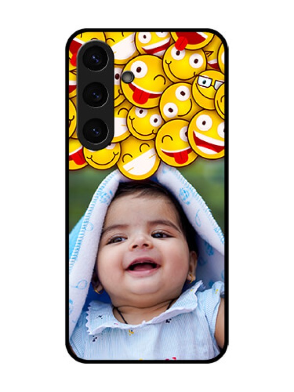 Custom Galaxy S25 5G Custom Metal Phone Case - With Smiley Emoji Design