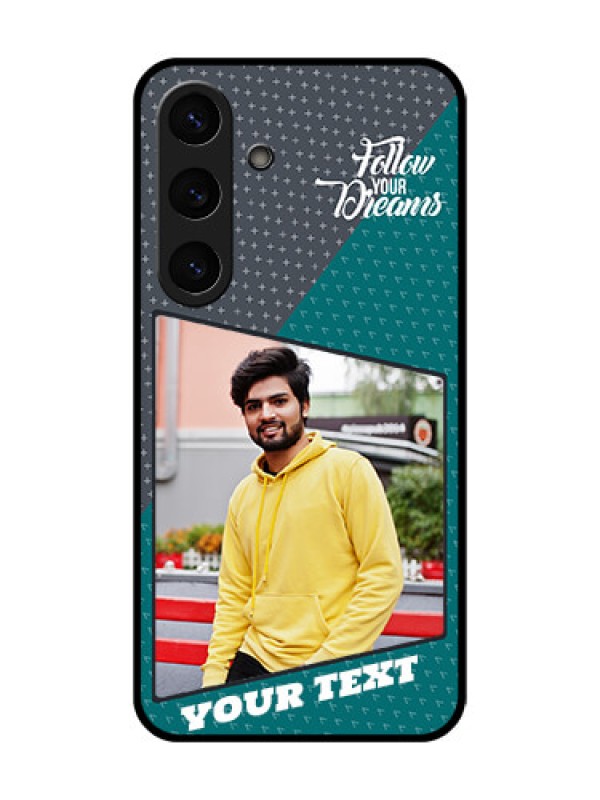 Custom Galaxy S25 5G Custom Metal Phone Case - Background Pattern Design With Quote