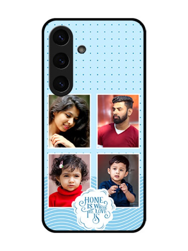 Custom Galaxy S25 5G Custom Metal Phone Case - Cute Love Quote With 4 Pic Upload Design