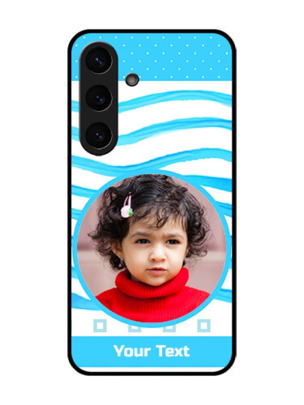 Custom Galaxy S25 Plus 5G Custom Metal Phone Case - Simple Blue Case Design