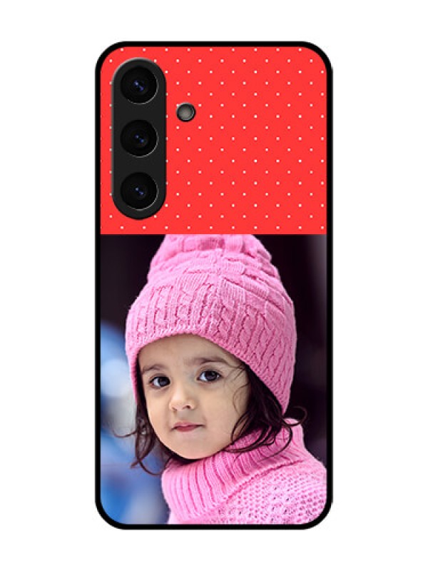 Custom Galaxy S25 Plus 5G Custom Metal Phone Case - Red Pattern Design