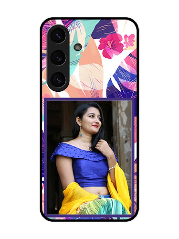 Custom Galaxy S25 Plus 5G Custom Metal Phone Case - Abstract Floral Design