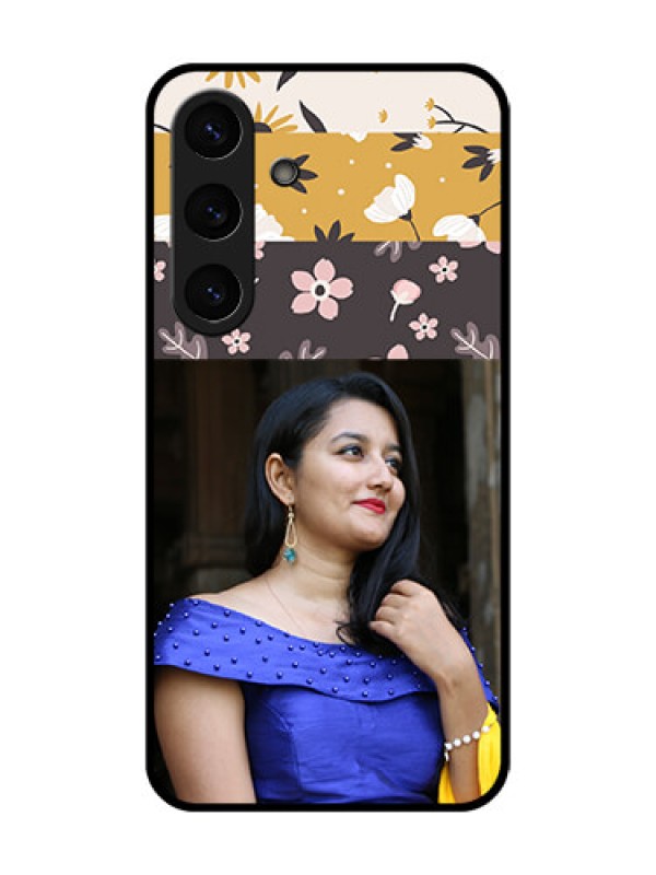 Custom Galaxy S25 Plus 5G Custom Metal Phone Case - Stylish Floral Design