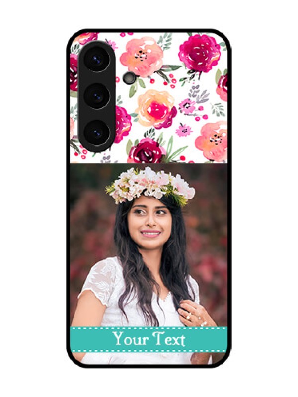 Custom Galaxy S25 Plus 5G Custom Metal Phone Case - Water Colors Floral Design