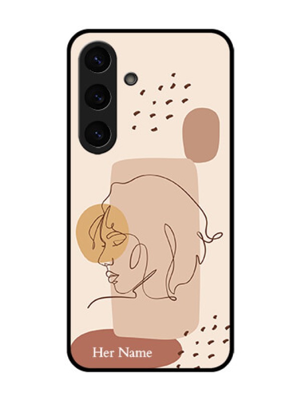 Custom Galaxy S25 Plus 5G Custom Metal Phone Case - Calm Woman Line Art Design