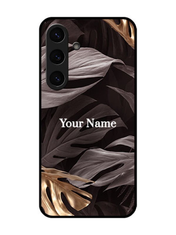 Custom Galaxy S25 Plus 5G Custom Metal Phone Case - Wild Leaves Digital Paint Design
