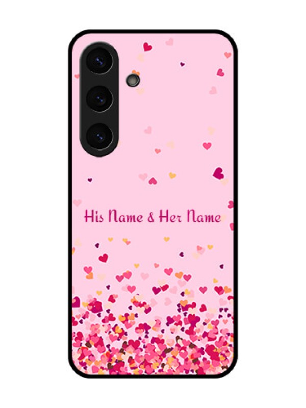 Custom Galaxy S25 Plus 5G Custom Metal Phone Case - Floating Hearts Design