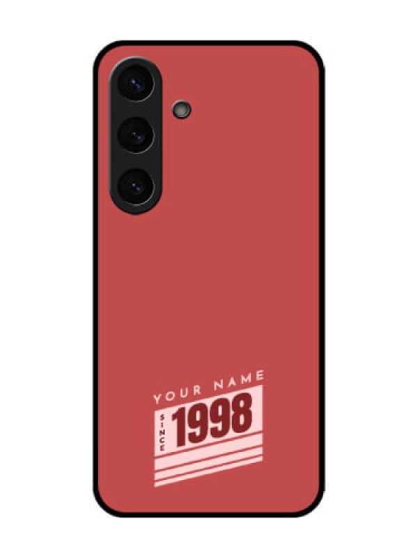 Custom Galaxy S25 Plus 5G Custom Metal Phone Case - Red Custom Year Of Birth Design