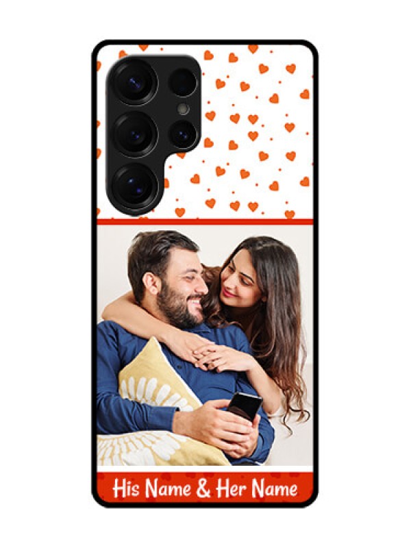 Custom Galaxy S25 Ultra 5G Custom Metal Phone Case - Orange Love Symbol Design