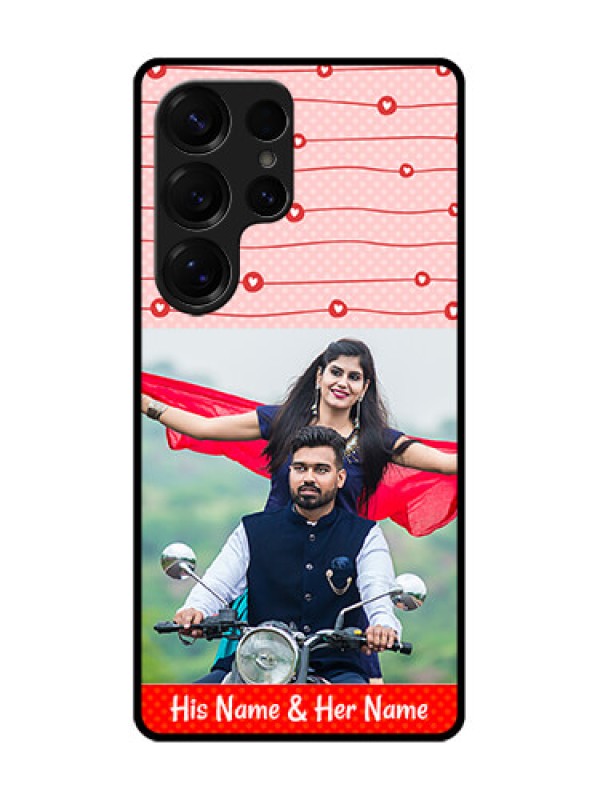 Custom Galaxy S25 Ultra 5G Custom Metal Phone Case - Red Pattern Case Design