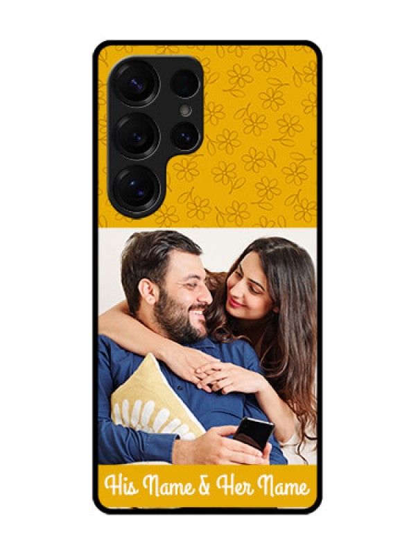 Custom Galaxy S25 Ultra 5G Custom Metal Phone Case - Yellow Floral Design