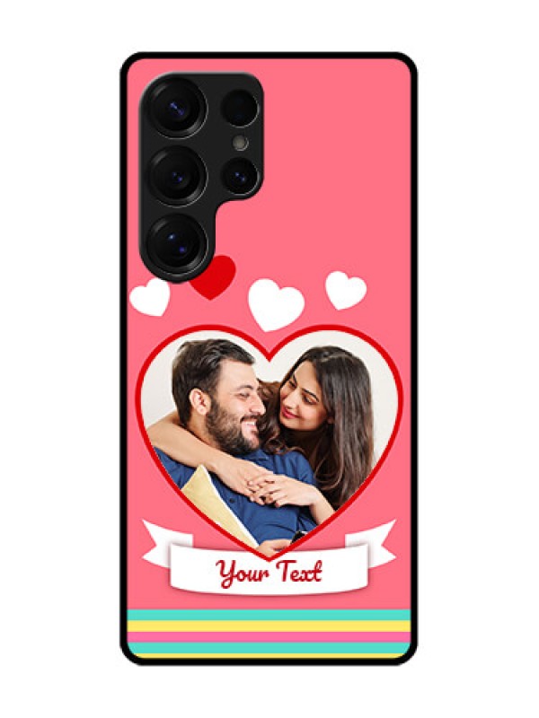 Custom Galaxy S25 Ultra 5G Custom Metal Phone Case - Love Shapes Doodle Design