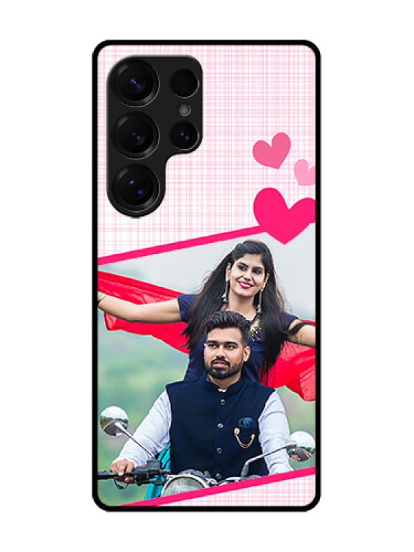 Custom Galaxy S25 Ultra 5G Custom Metal Phone Case - Love Shape Heart Design