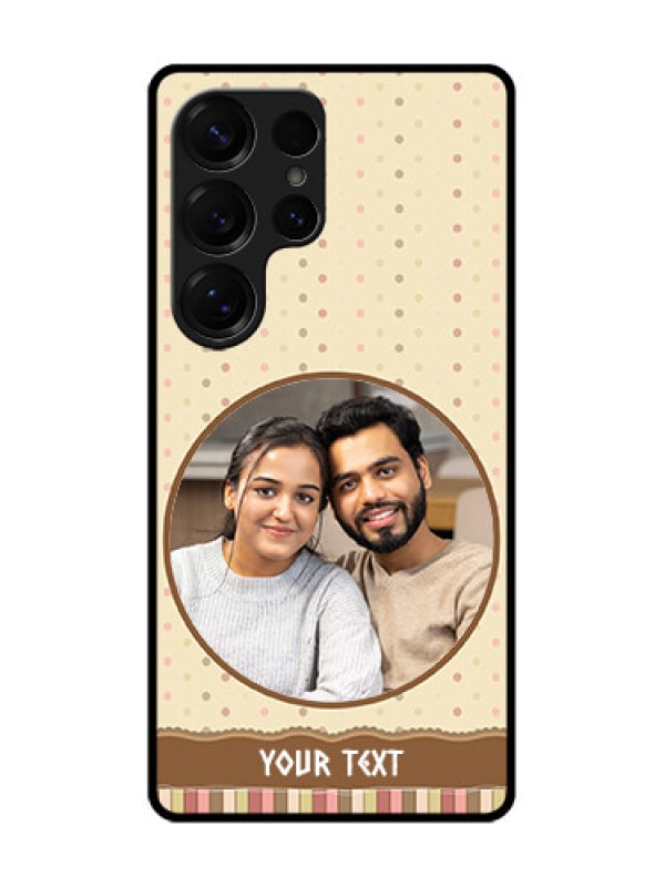 Custom Galaxy S25 Ultra 5G Custom Metal Phone Case - Brown Dotted Mobile Case Design