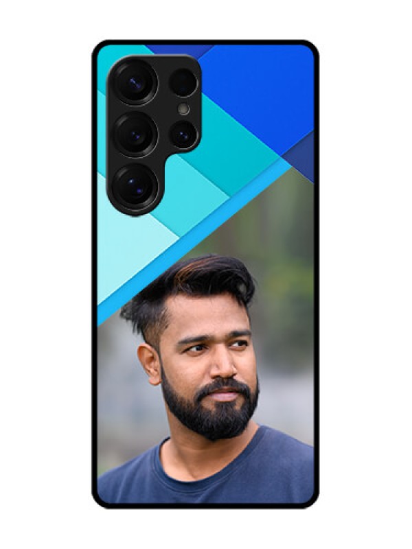 Custom Galaxy S25 Ultra 5G Custom Metal Phone Case - Blue Pattern Design