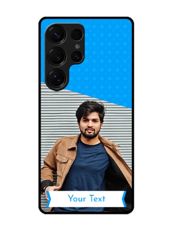 Custom Galaxy S25 Ultra 5G Custom Metal Phone Case - Simple Blue Color Design