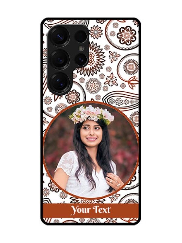 Custom Galaxy S25 Ultra 5G Custom Metal Phone Case - Abstract Flower Design