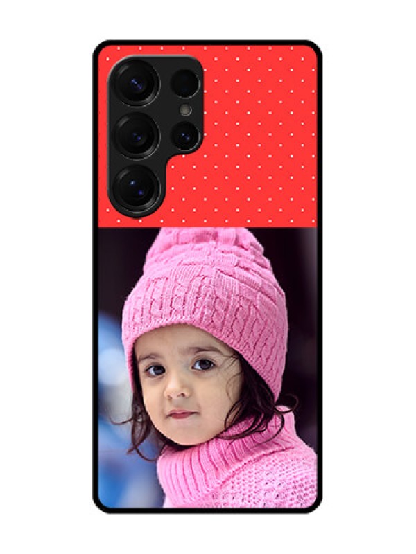 Custom Galaxy S25 Ultra 5G Custom Metal Phone Case - Red Pattern Design