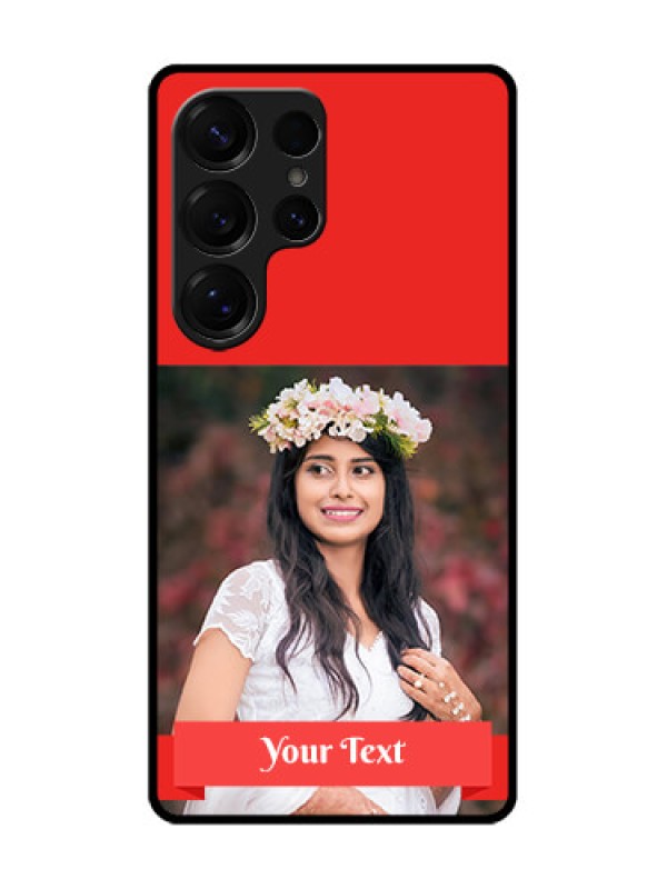 Custom Galaxy S25 Ultra 5G Custom Metal Phone Case - Simple Red Color Design