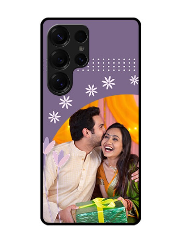 Custom Galaxy S25 Ultra 5G Custom Metal Phone Case - Lavender Flowers Design