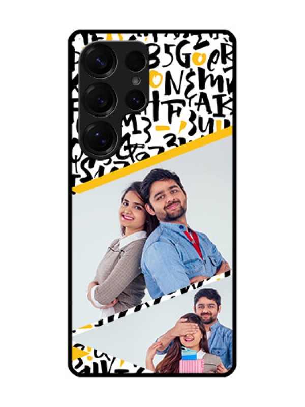 Custom Galaxy S25 Ultra 5G Custom Metal Phone Case - Letters Pattern Design
