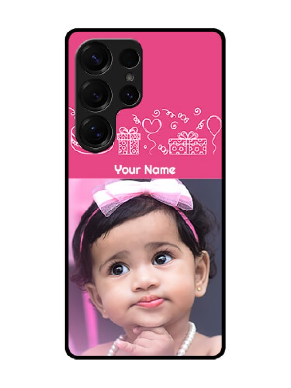 Custom Galaxy S25 Ultra 5G Custom Metal Phone Case - With Birthday Line Art Design