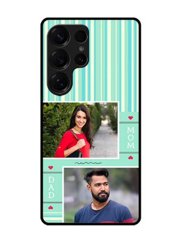 Custom Galaxy S25 Ultra 5G Custom Metal Phone Case - Mom and Dad Pic Design
