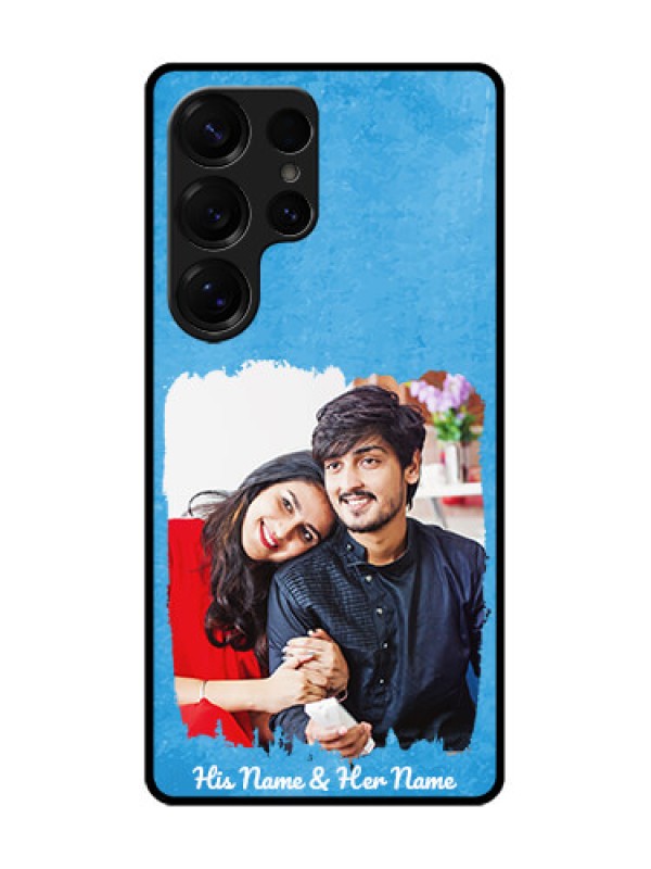 Custom Galaxy S25 Ultra 5G Custom Metal Phone Case - Blue Color Vintage Design