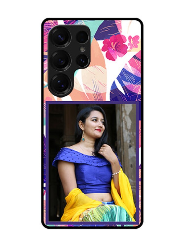 Custom Galaxy S25 Ultra 5G Custom Metal Phone Case - Abstract Floral Design