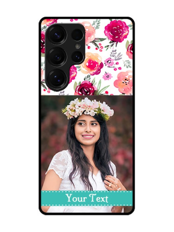 Custom Galaxy S25 Ultra 5G Custom Metal Phone Case - Water Colors Floral Design