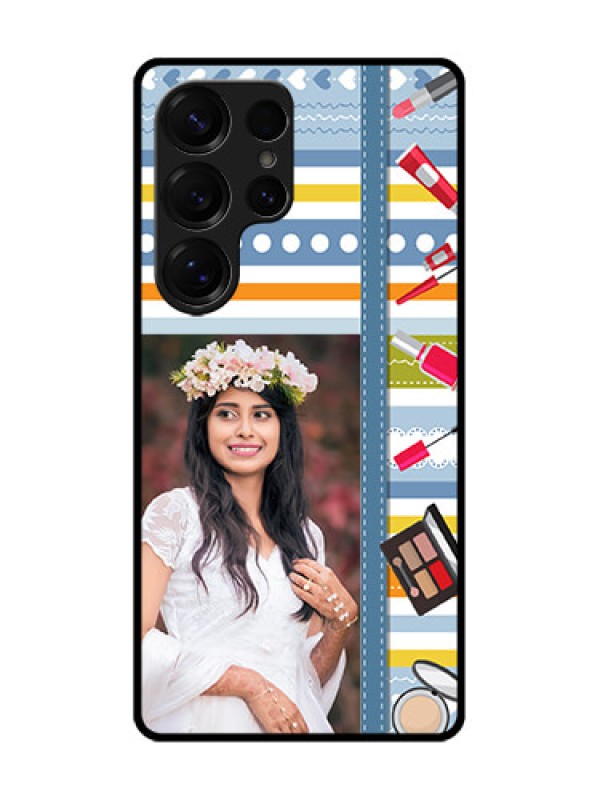 Custom Galaxy S25 Ultra 5G Custom Metal Phone Case - Makeup Icons Design