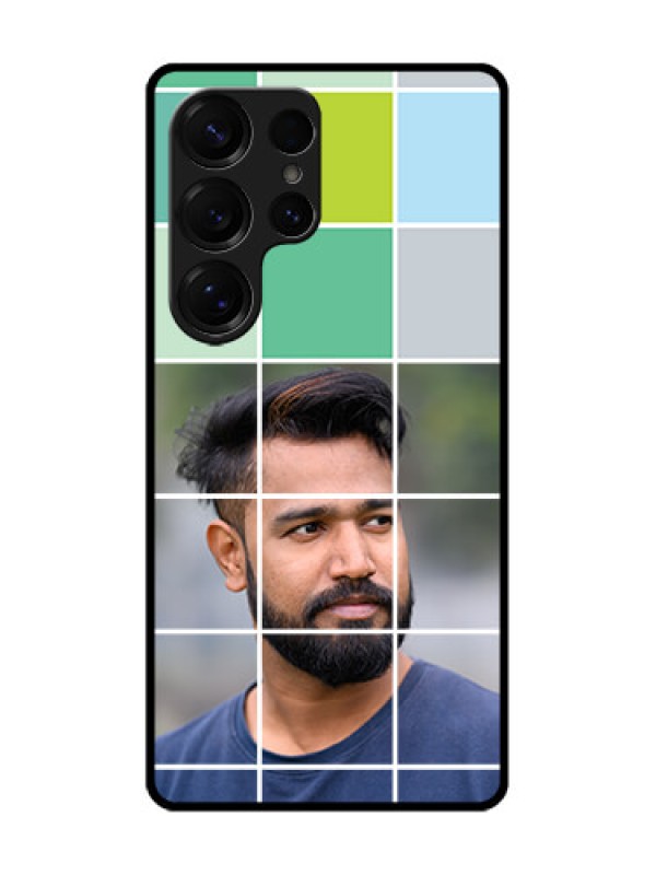 Custom Galaxy S25 Ultra 5G Custom Metal Phone Case - With White Box Pattern