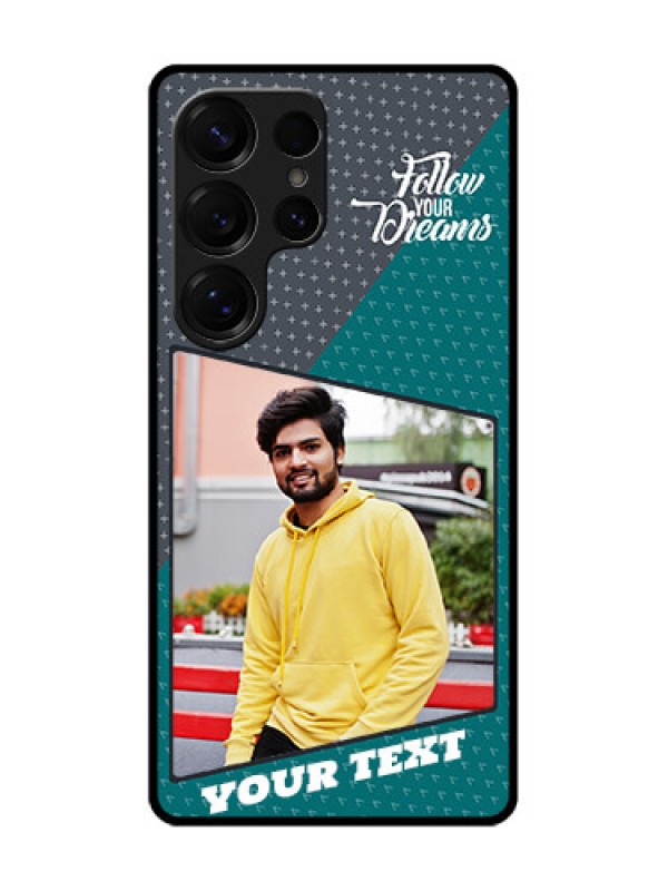 Custom Galaxy S25 Ultra 5G Custom Metal Phone Case - Background Pattern Design With Quote