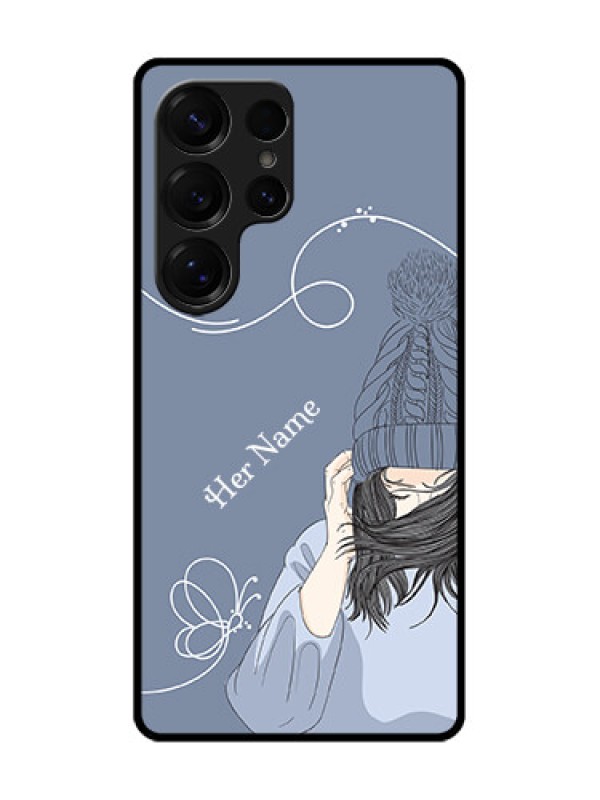 Custom Galaxy S25 Ultra 5G Custom Metal Phone Case - Girl In Winter Outfit Design
