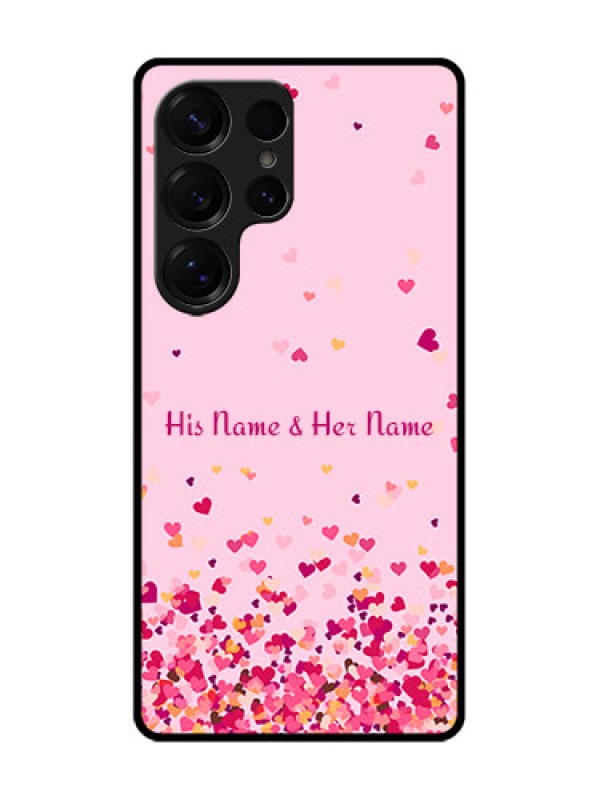 Custom Galaxy S25 Ultra 5G Custom Metal Phone Case - Floating Hearts Design