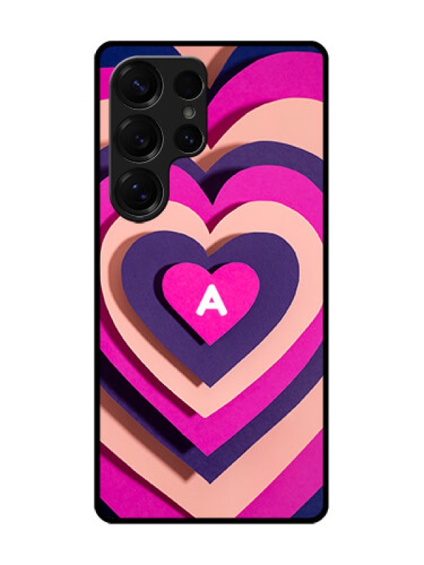 Custom Galaxy S25 Ultra 5G Custom Metal Phone Case - Cute Heart Pattern Design
