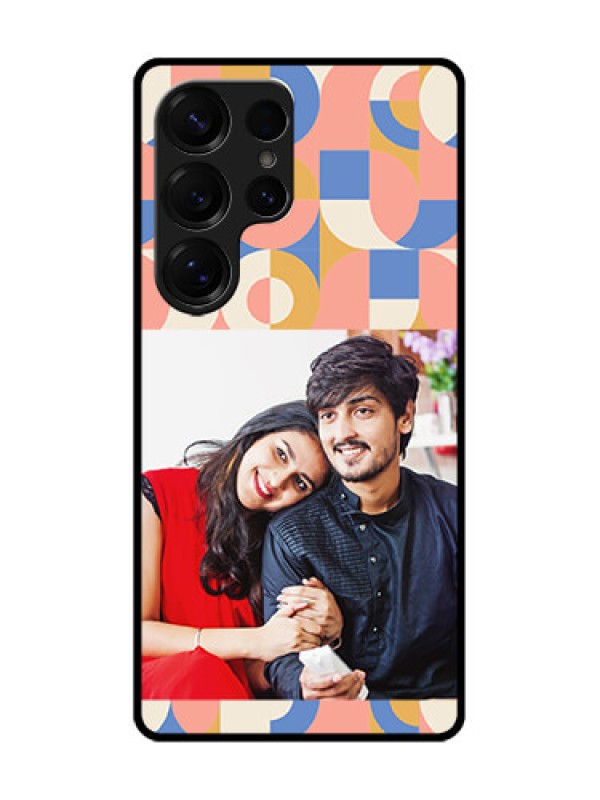 Custom Galaxy S25 Ultra 5G Custom Metal Phone Case - Semi - Circle Maze Pattern Design