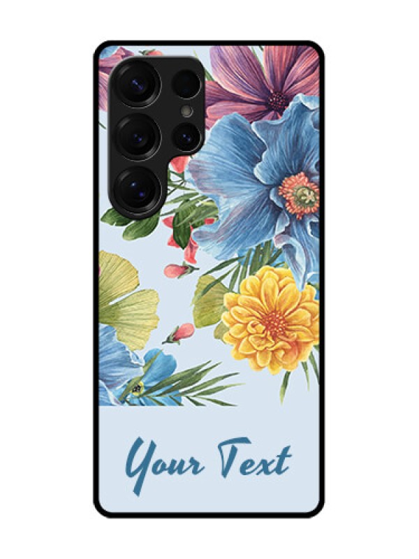 Custom Galaxy S25 Ultra 5G Custom Metal Phone Case - Stunning Watercolored Flowers Painting Design