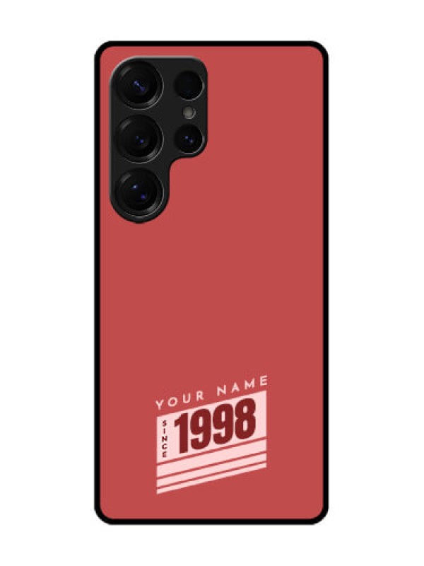 Custom Galaxy S25 Ultra 5G Custom Metal Phone Case - Red Custom Year Of Birth Design